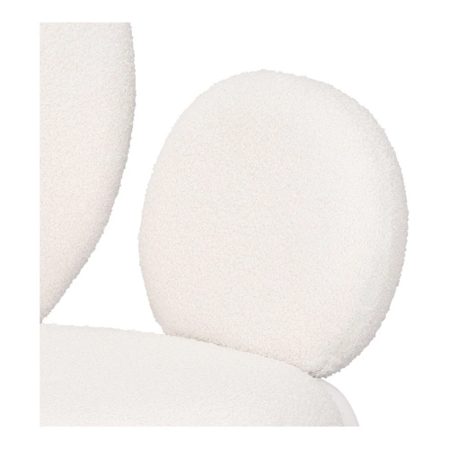 Čalouněná židle Bianco do jídelny a obýváku boho bílá s područkami boucle Intesi