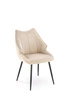 Čalouněná židle Rania béžová do jídelny a obýváku moderní na černých kovových nohách Intesi