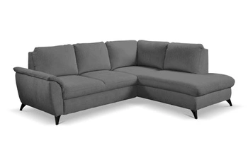 Rohová sedací souprava s rozkladem Nevada šedá moderní do obýváku pravá s úložným prostorem