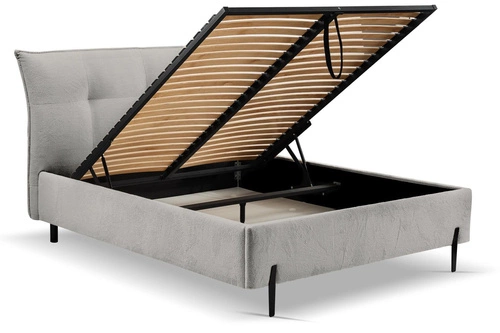 Čalouněná postel Biscuit 160x200 s úložným prostorem světle šedá moderní do ložnice