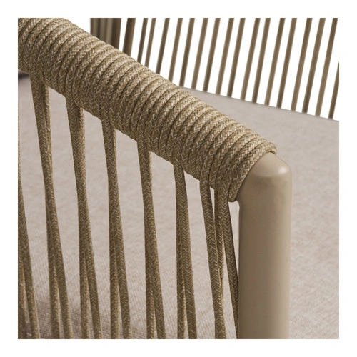 Židle Salerno písková s poduškou kovová do jídelny a na terasu