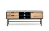 TV stolek Nihala 150 cm loftový černý dřevěný dub artisan se zásuvkami do obýváku