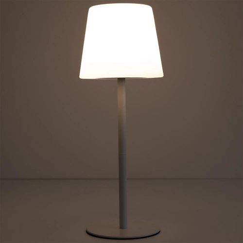 Intesi moderní bílá stolní LED lampa USB bezdrátová do obýváku a na terasu