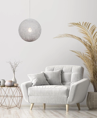 Závěsné světlo koule Caruba bílá 50 cm moderní do obýváku a jídelny boho CANDELLUX