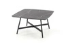 Konferenční stolek Farra čtvercový šedý mramor moderní do obýváku na černé konstrukci