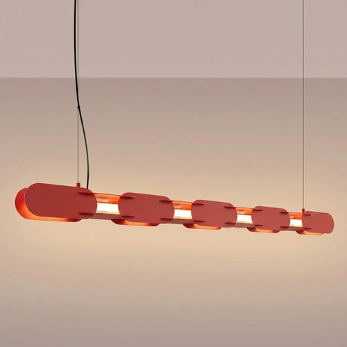 Závěsné LED svítidlo CHAIN 158 červené moderní do jídelny