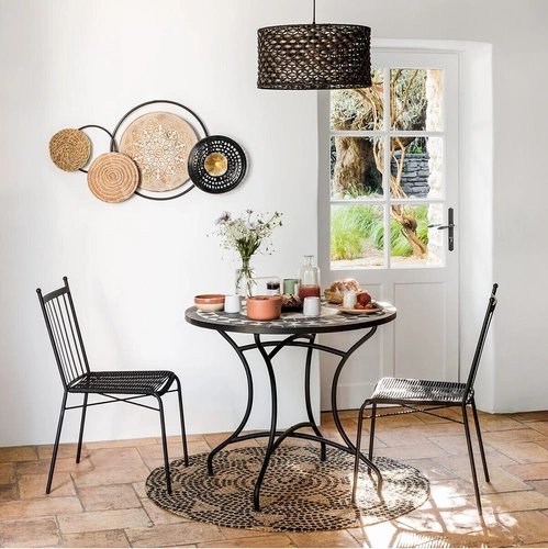 Kovovo-dřevěná nástěnná dekorace Eliya zlatá moderní ozdoba na stěnu do obýváku Atmosphera