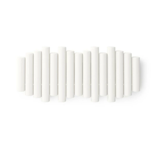 Nástěnný věšák do předsíně Umbra Picket bílý dřevěný skládací moderní 5 háčků