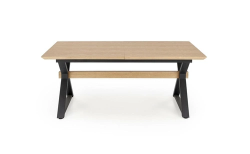 Rozkládací jídelní stůl Lorete 100x180-300 cm moderní dřevěná deska černé nohy Intesi