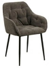 Čalouněná jídelní židle Brooke hnědá s područkami moderní Actona