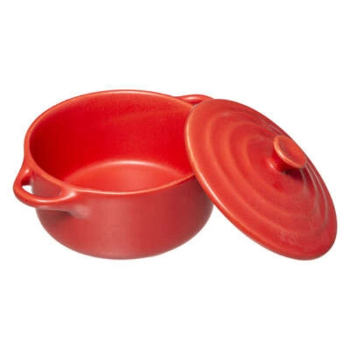 Keramická zapékací miska 10 cm červená s víkem a úchyty 5five simply smart
