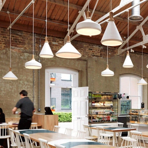 Stropní svítidlo Nordic Woody bílá dřevěná 35 cm nastavitelná do obýváku nad stůl