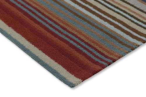 Venkovní moderní koberec Spectro Stripes Teal Sedonia Rust 250x350 na terasu a balkon