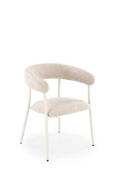 Čalouněná jídelní židle Senia Intesi béžová s područkami moderní skandinávský styl