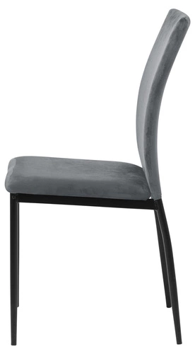 Čalouněná jídelní židle Demina Actona moderní šedá s černými kovovými nohami