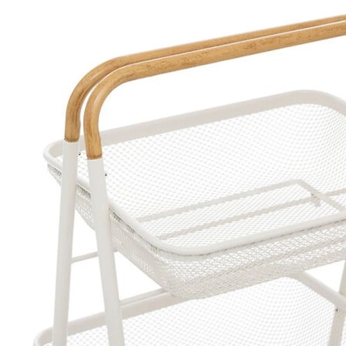 Kovový třípatrový regál na kolečkách Mayaj bílý do kuchyně, koupelny nebo kanceláře 5five