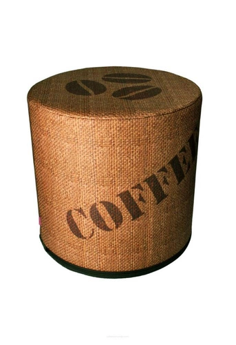 Kulatý taburet Espresso Intesi moderní čalouněný do obýváku a ložnice hnědý 40 cm