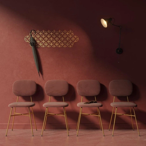 Nástěnný věšák Holo L Gold moderní kovový zlatý do předsíně nebo šatny POLYHEDRA