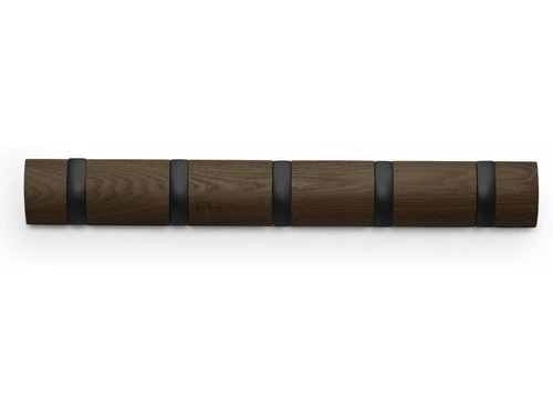 Nástěnný věšák do předsíně Umbra Flip Hook hnědý moderní s 5 háčky 51 cm
