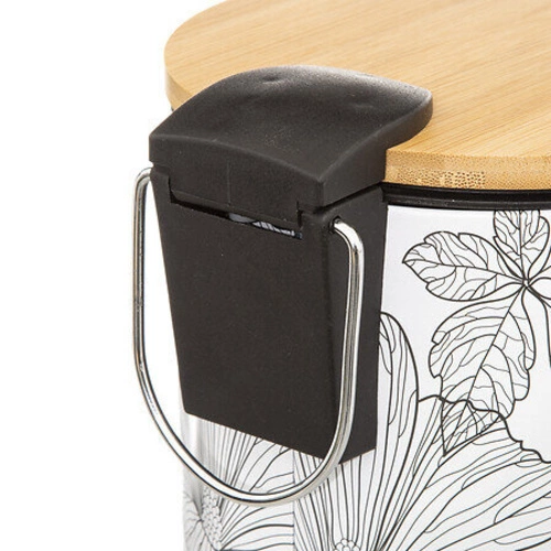 Koupelnový odpadkový koš BlackFlora 3 l moderní černo-bílý s pedálem Soft Close