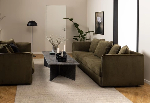 Mramorový konferenční stolek Vega obdélníkový hnědý moderní do obýváku Actona 140x70 cm