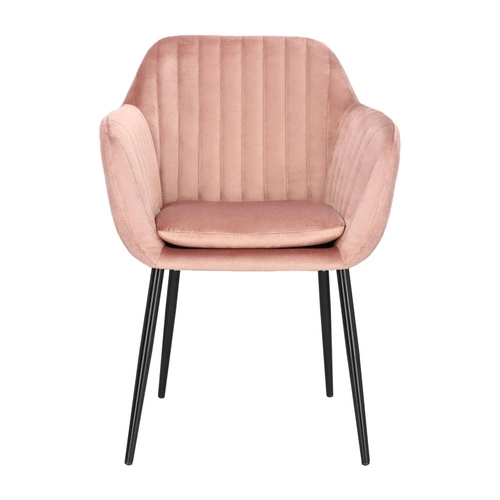 Jídelní židle Emilia sametová dusty rose s područkami glamour Actona