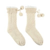 Intesi dámské zimní ponožky krémové s bambulkami teplé a hebké 36-41