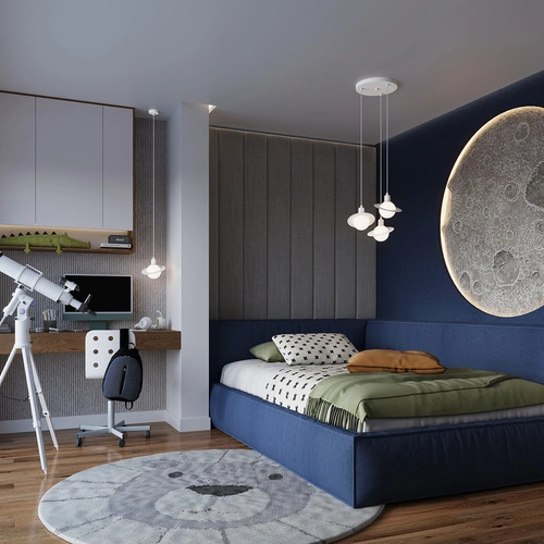 Závěsné svítidlo koule HYPERION 1 bílé moderní do obýváku a jídelny, výškově nastavitelné 125 cm