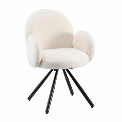 Čalouněná jídelní židle Paulette krémová bouclé s područkami moderní Intesi