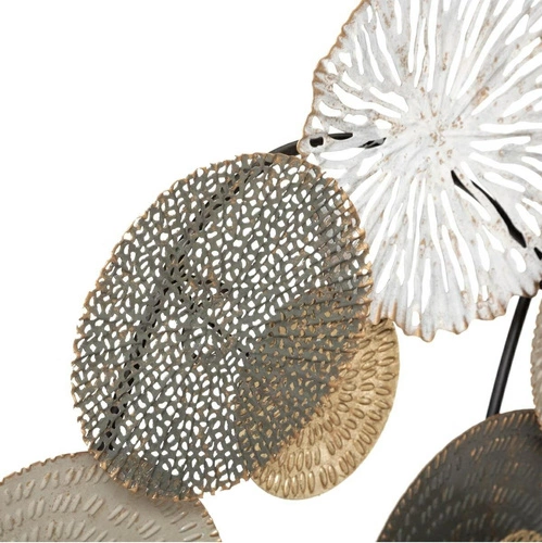 Kovová nástěnná dekorace Leana 80x79 cm moderní závěsná ozdoba do obýváku Atmosphera