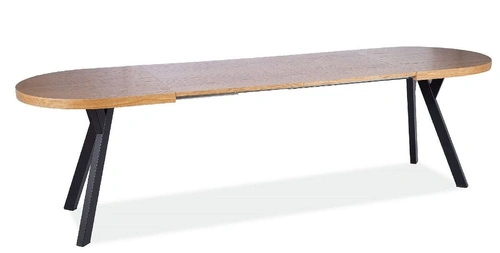 Rozkládací jídelní stůl Elon dub s černými nohami 140–272 cm