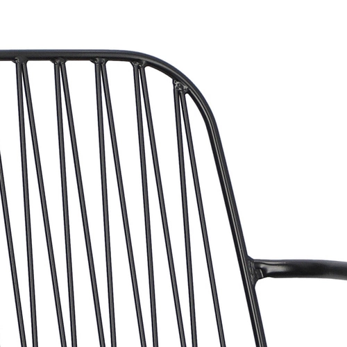 Kovová jídelní židle Willy Intesi černá s područkami a polštářkem