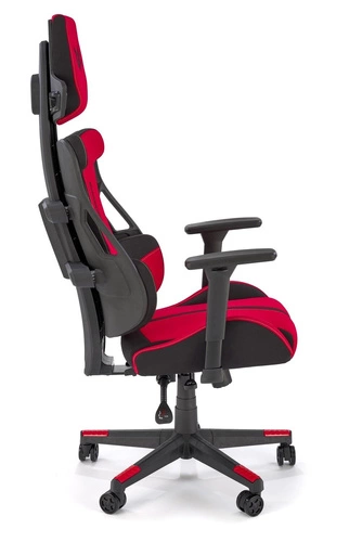 Ergonomická otočná herní židle Abruzzi s opěrkou hlavy červená/černá k psacímu stolu