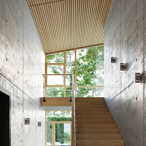 Moderní šedé nástěnné svítidlo Blocco z hliníku do ložnice a obývacího pokoje Sollux Lighting