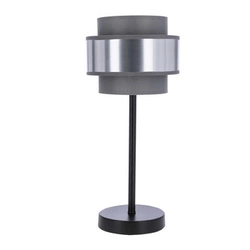 Moderní noční lampička Hare se šedo-stříbrným stínidlem do ložnice a obýváku černá