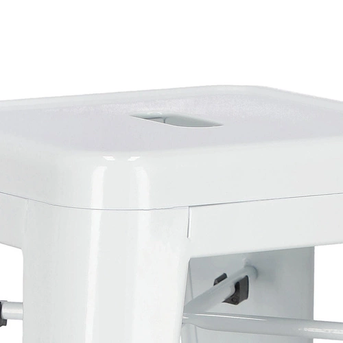 Kovová barová stolička Paris 66 cm bílá bez opěrky industriální k kuchyňskému ostrůvku D2.DESIGN