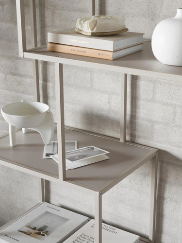 Knihovna Seaford II šedá loftová kovová 77 cm Actona