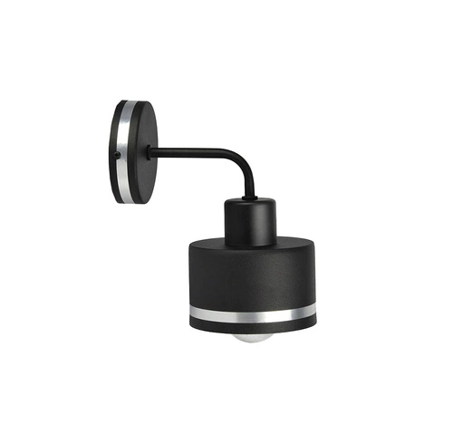 Nástěnné svítidlo Wama lampa černá 1x40W E27 stínidlo černá+stříbrná