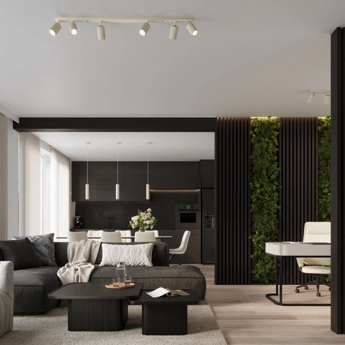 Stropní svítidlo KARBON 6L béžové moderní do obýváku a ložnice s nastavitelným stínidlem