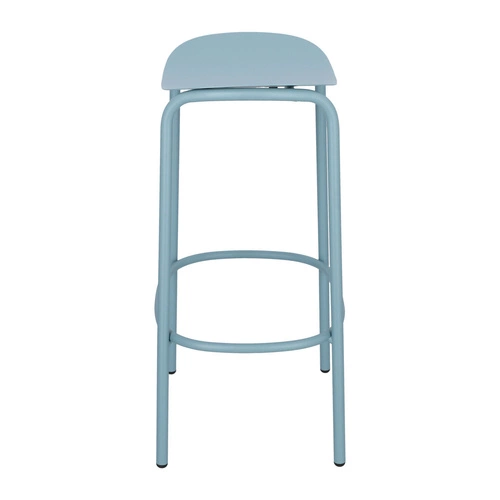 Kovová barová stolička Trick modrá 65 cm moderní bez opěrky do kuchyně a k ostrůvku SCAB Design