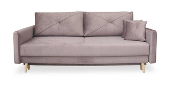 Rozkládací pohovka s úložným prostorem Saxo růžová skandinávský styl na spaní do obýváku Intesi