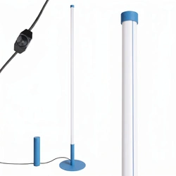 TRANG moderní LED stojací lampa do obývacího pokoje světle modrá 150 cm