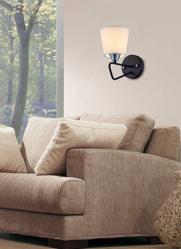 Nástěnné svítidlo Morley černé moderní s látkovým stínidlem do obýváku a ložnice Ledea 24 cm