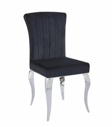 Čalouněná jídelní židle Helene Velvet černá, sametová na kovových nohách, do jídelny a kuchyně Intesi