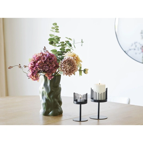 Keramická váza Natu zelená kulatá 25,5 cm dekorativní do obýváku