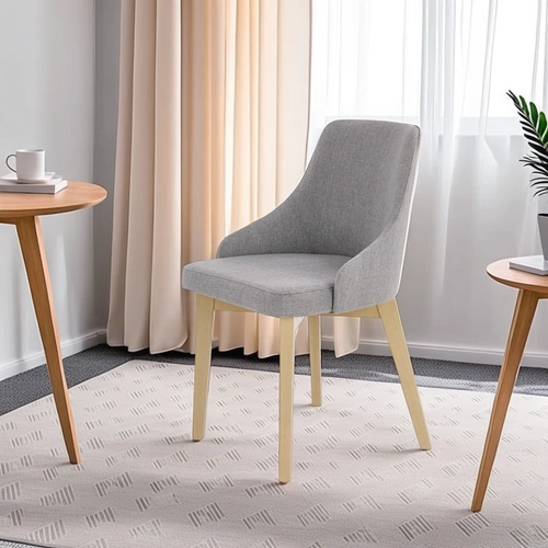 Skandinávská jídelní židle Arman Intesi čalouněná světlé šedé dřevo