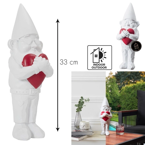 Dekorační figurka Gnom Love Intesi moderní do obýváku a zahrady jako dárek 33 cm