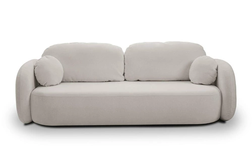 Rozkládací pohovka Salby pro 3 osoby s úložným prostorem a funkcí spaní šedá do obýváku