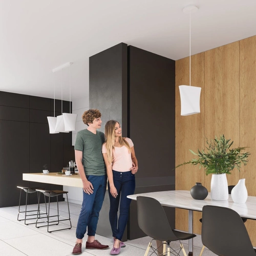 Moderní bílý lustr Blum 3 závěsné svítidlo do obýváku a nad stůl