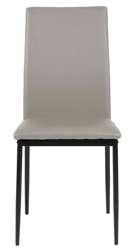 Čalouněná židle Demina Actona do jídelny a obýváku, béžová ekokůže, černé nohy